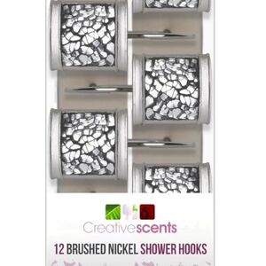 Creative Scents Brushed Nickel Shower Hooks - 12 Pack New In Box